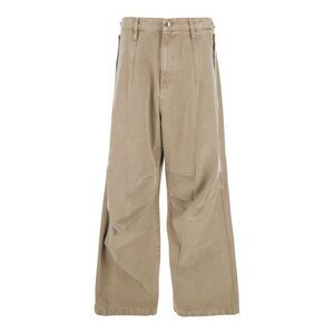 Wooyoungmi Men Beige Pants With Belt Loops In Cotton Man